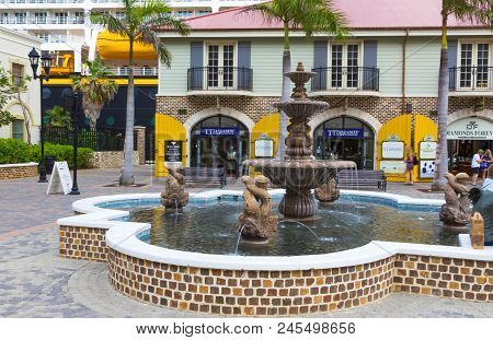 Falmouth, Jamaica - May 02, 2018: The People Going At Falmouth Port In Jamaica Island, The Caribbean