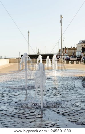 Fountains And Paving At The Esplanade, Redcar
