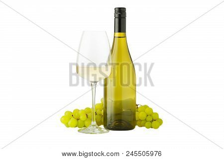 White Wine In Bottle And Glass