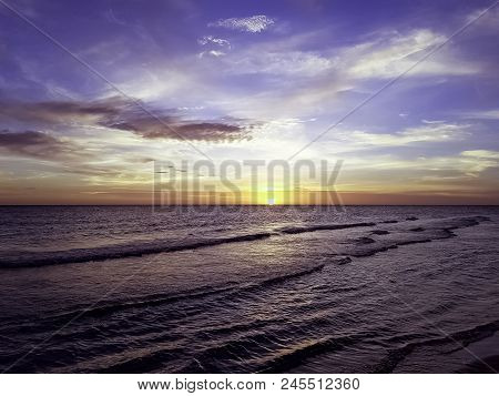 Sunset Over  Bay Of Pigs On Caribbean Sea  - Cuba