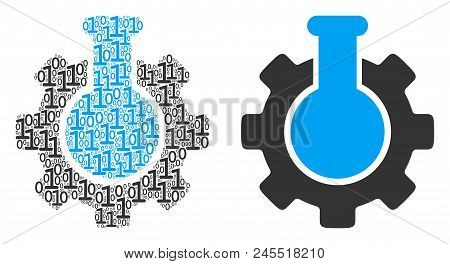 Chemical Industry Composition Icon Of Zero And Null Digits In Different Sizes. Vector Digital Symbol