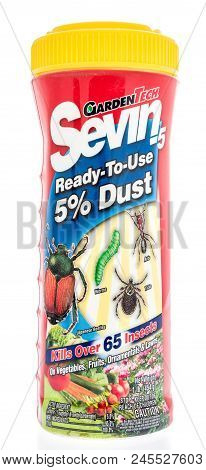 Winneconne - 7 June 2018: A Package Garden Tech Sevin Insect Killer On An Isolated Background.
