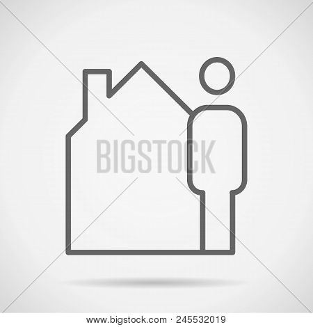 Home Simple Flat Design Vector Drawing Draft