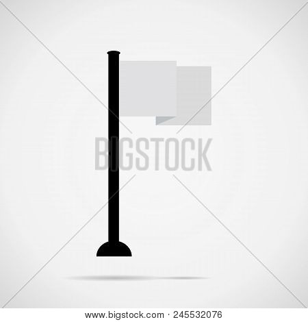 Flag Pole Simple Flat Design Vector Drawing Draft