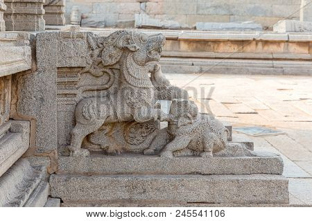 Sculpture In Vitthala Temple Gopuram, Hampi, Karnataka, India