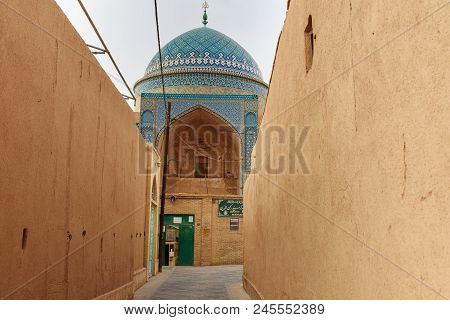 Yazd, Iran - March 23, 2018: Entrance To Seyed Rokn-al Din Mausoleum
