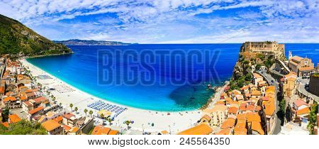 Italian summmer holidays. beautiful beaches and towns of Calabria - Scilla