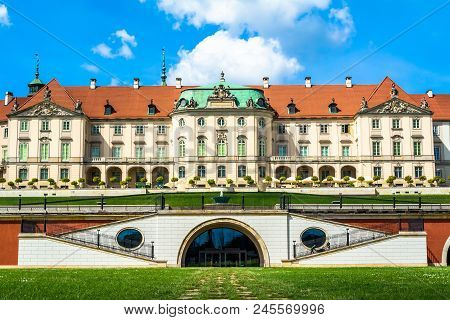 Warsaw, Poland - July 16, 2017: The Royal Castle In Warsaw. View From The Back Side. Sunny Summer Da