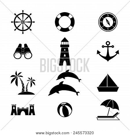 Set Of Summer Holiday Icon On The White Background