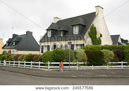 Rural Storey House Exteriour, Summer Outdoors Brest, France, 31 May 2018.