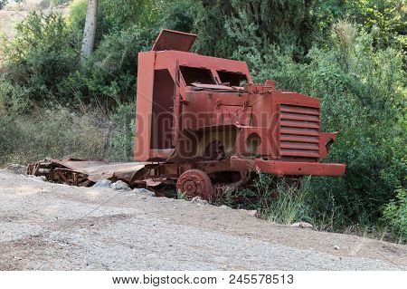 The Remains Of The Defeated Fighting Vehicles Of The Hagana - The Idf - Ambushed During The War Of I