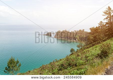 Ocean View. Nature Background With Nobody. Morgat, Crozon Peninsula, Brittany, France.