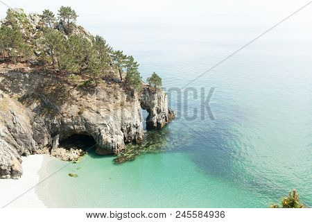 Ocean View. Nature Background With Nobody. Morgat, Crozon Peninsula, Brittany, France.
