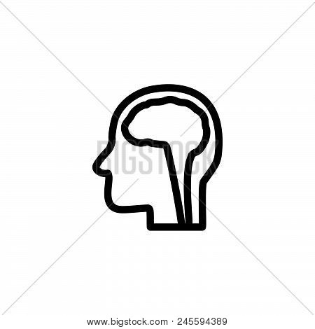 Head Brain Vector Icon On White Background. Head Brain Modern Icon For Graphic And Web Design. Head 