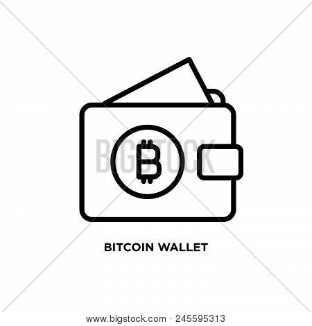 Bitcoin Wallet Vector Icon On White Background. Bitcoin Wallet Modern Icon For Graphic And Web Desig
