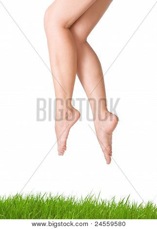 Donna sexy e lisce gambe