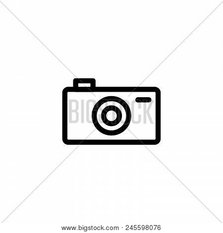 Pocket Camera Vector Icon On White Background. Pocket Camera Modern Icon For Graphic And Web Design.