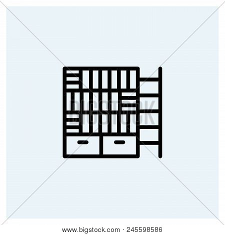 Book Shelf Icon Vector Icon On White Background. Book Shelf Icon Modern Icon For Graphic And Web Des