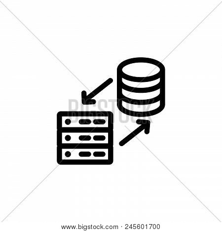 Server To Database Vector Icon On White Background. Server To Database Modern Icon For Graphic And W
