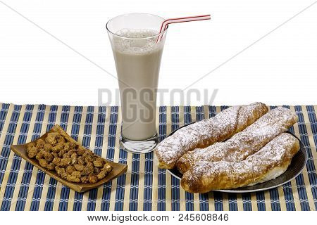 Horchata And Fartons A Traditional Spanish Snack Eaten In Summer
