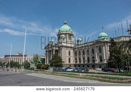 The House Of The National Assembly Of Serbia Is Located On Nikola Pasic Square,  Belgrade, Serbia