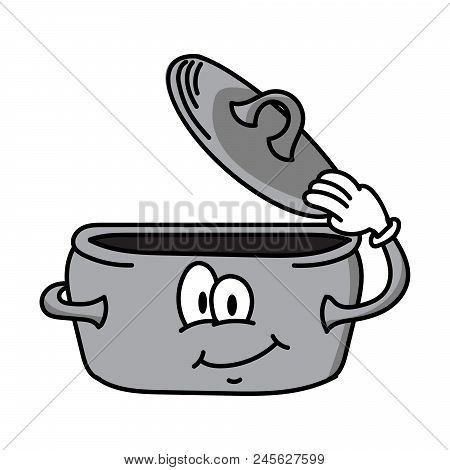 Vector Gentleman Cartoon Pot Saluting. Character Illustration.