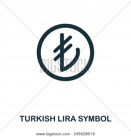 Turkish Lira Symbol Icon. Mobile App, Printing, Web Site Icon. Simple Element Sing. Monochrome Turki