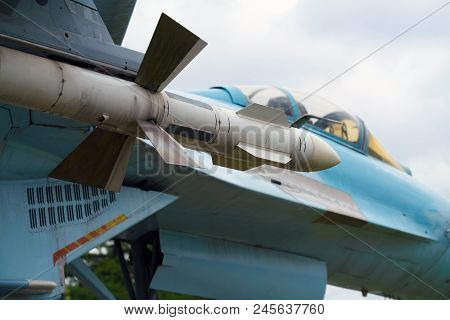 The Russian Military Aircraft With Outboard Missiles Is Ready For Combat Sorties.