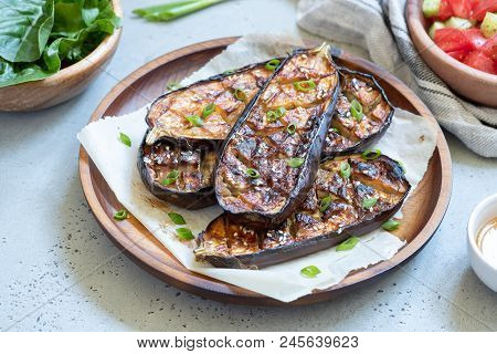 Grilled Eggplant With Miso Glaze Or Nasu Dengaku. Japanese Food