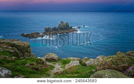 Landscape Of The Lands End - The Most Westerly Point Of England Which Is A Popular Tourist Attractio