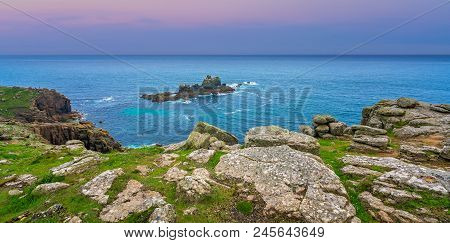 Landscape Of The Lands End - The Most Westerly Point Of England Which Is A Popular Tourist Attractio