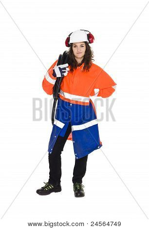 女性 Constructionworker