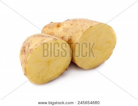 Patato Sliced An Isolated On The White Background