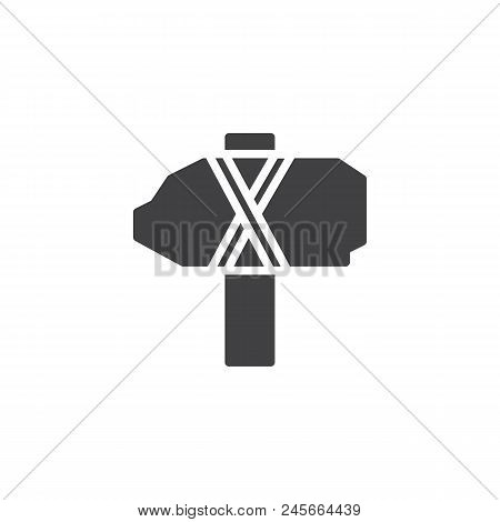 Ancient Stone Axe Vector Icon. Filled Flat Sign For Mobile Concept And Web Design. Stone Hammer Foss