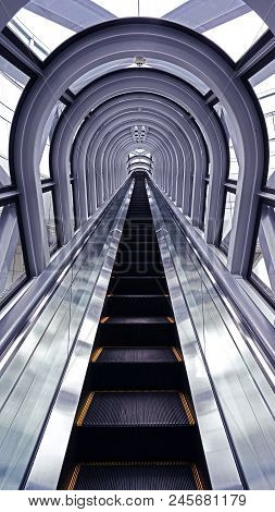 Escalator, Window, Interior In Architectural Building Perspertive View