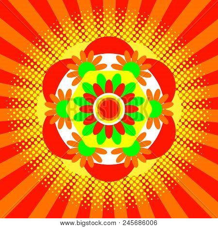 Onam. Concept Hindu Festival. Kerala In India. 4 September. Flower Traditional Carpet Pookalam. Styl