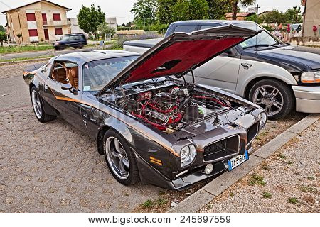 Forlimpopoli, Fc, Italy - June 15, 2015: Vintage American Sports Car Pontiac Firebird Trans Am Ram A