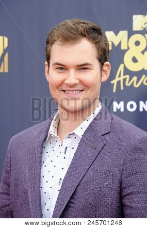 Justin Prentice at the 2018 MTV Movie And TV Awards held at the Barker Hangar in Santa Monica, USA on June 16, 2018.