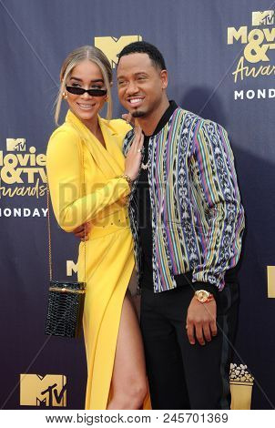 Jasmine Sanders and Terrence J. at the 2018 MTV Movie And TV Awards held at the Barker Hangar in Santa Monica, USA on June 16, 2018.