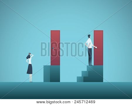 Business Gender Gap Inequality Vector Concept. Symbol Of Discrimination In Career, Salary Gap, Corpo