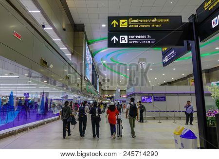 Bangkok, Thailand - Apr 23, 2018. Interior Of Don Muang International Airport (dmk) In Bangkok, Thai