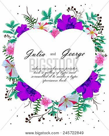 Wedding Invitation Card. We Invite You To Design. The Composition Of Colors With Colored Elements On