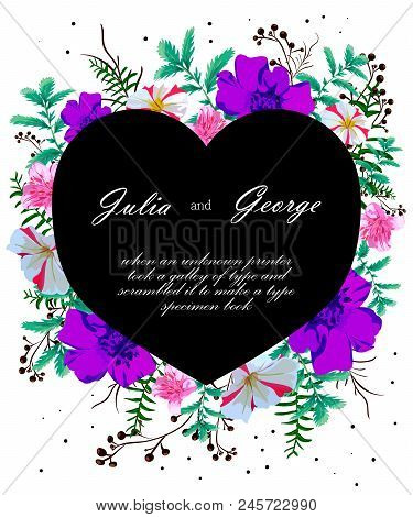 Wedding Invitation Card. We Invite You To Design. The Composition Of Colors With Colored Elements On