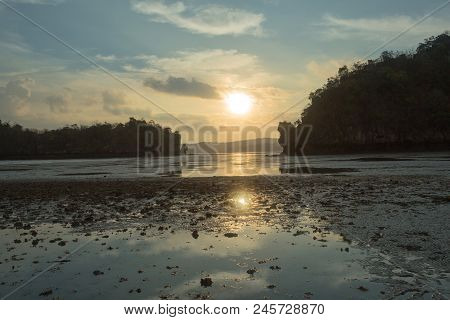 Sunset Time On The Beach, Krabi Thailand
