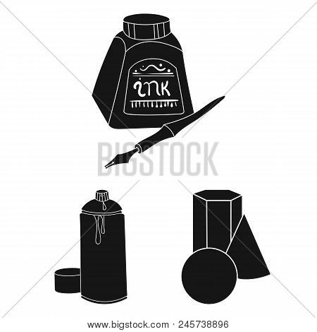 Painter And Drawing Black Icons In Set Collection For Design. Artistic Accessories Vector Symbol Sto