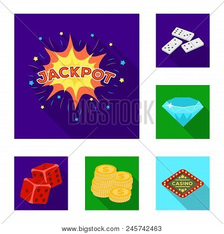Casino And Gambling Flat Icons In Set Collection For Design. Casino And Equipment Vector Symbol Stoc
