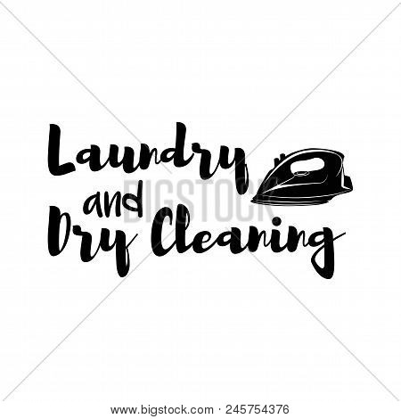 Iron Icon. Laundry Logo. Dry Cleaning Label. Design Element. Vector Illustration Isolated On White B