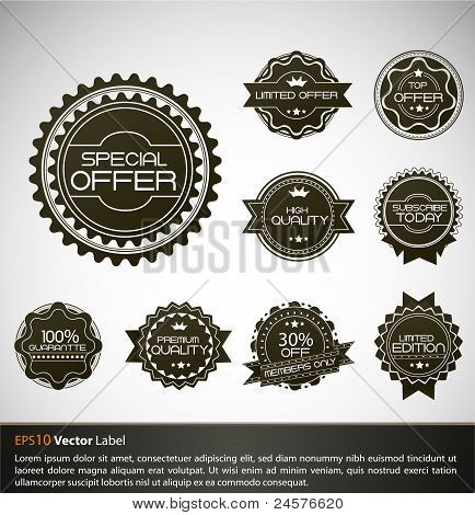 Premium kvalitet etiketter med Retro Design