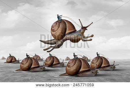 Leadership And Management Business Concept As A Leader Winning A Corporate Race As A Skilled Manager
