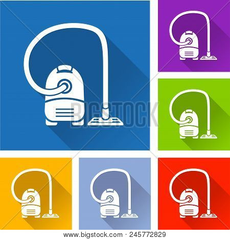 Illustration Of Vacuum Icons With Long Shadow